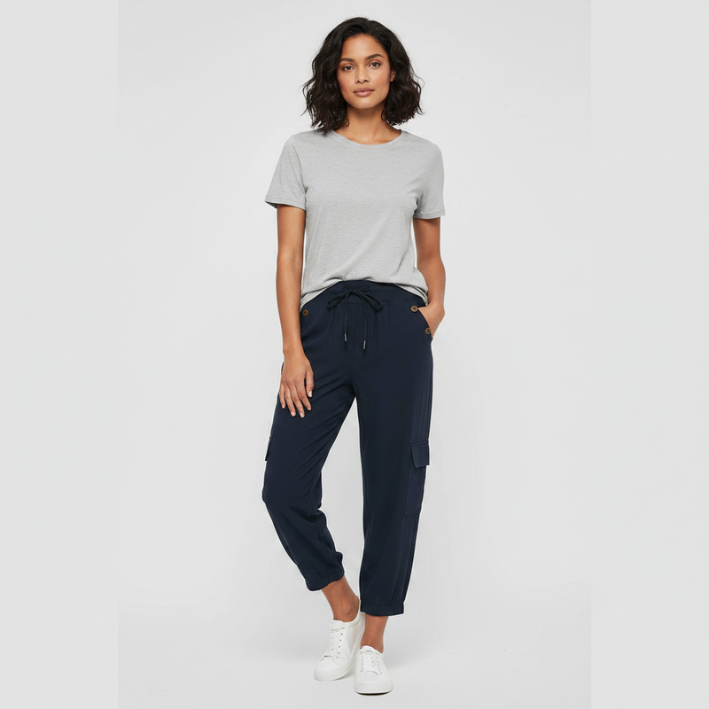 Pantaloni Donna Jana | Casual con Polsini e Tasche