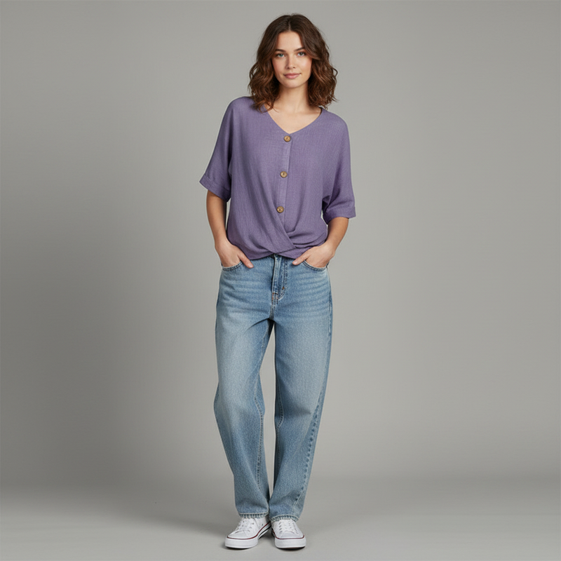 Camicetta Elegante Donna Scollo a V | Camicie Donna Fashion