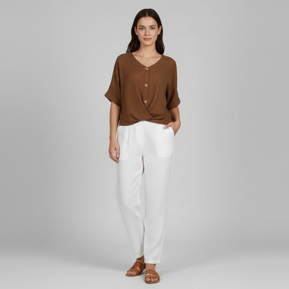 Camicetta Elegante Donna Scollo a V | Camicie Donna Fashion