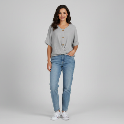 Camicetta Elegante Donna Scollo a V | Camicie Donna Fashion