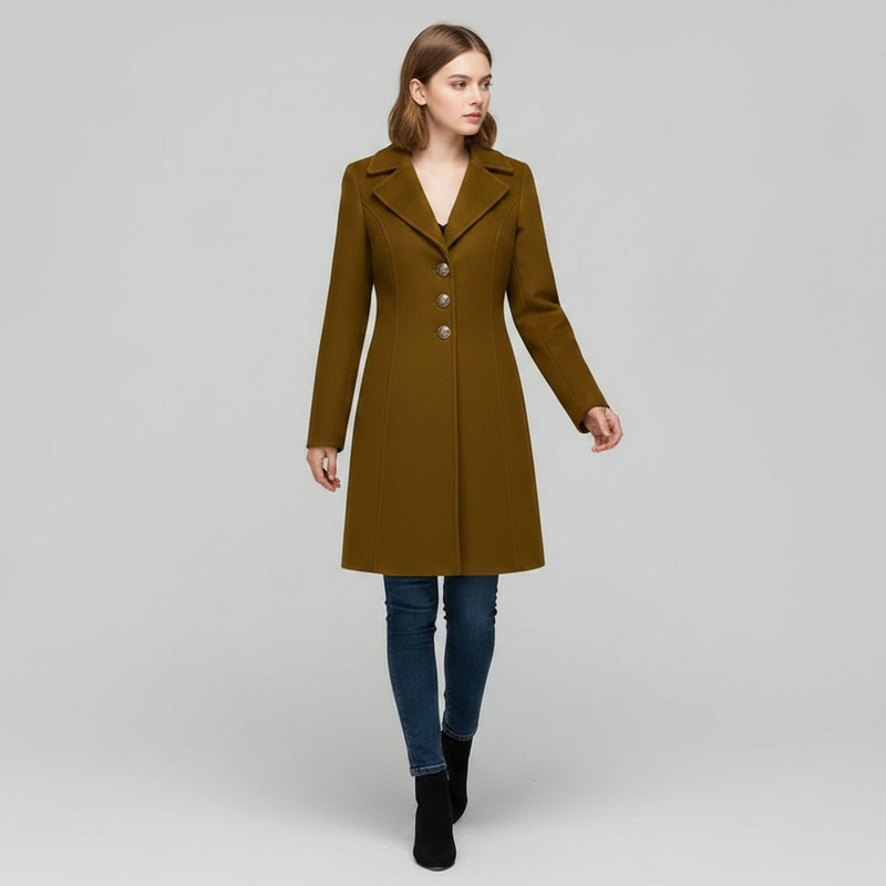 Cappotto Elegante Nero Donna | Cappotto in Misto Lana