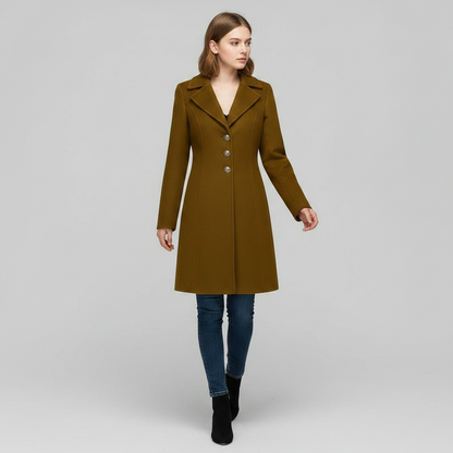 Cappotto Elegante Nero Donna | Cappotto in Misto Lana