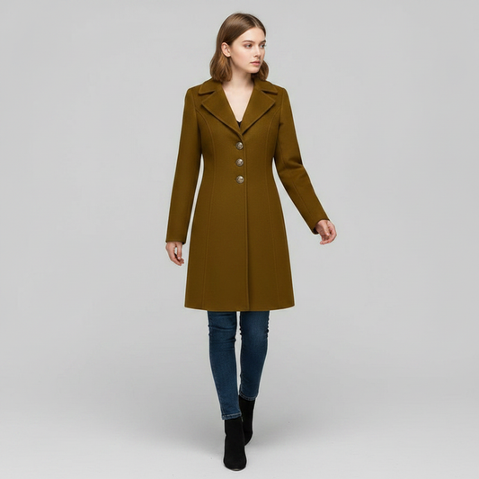 Cappotto Elegante Nero Donna | Cappotto in Misto Lana