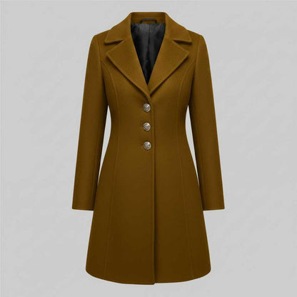 Cappotto Elegante Nero Donna | Cappotto in Misto Lana