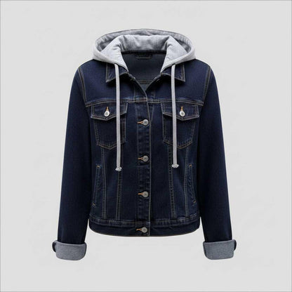 Giubbotto Denim Donna con Cappuccio Removibile | Giacca Donna