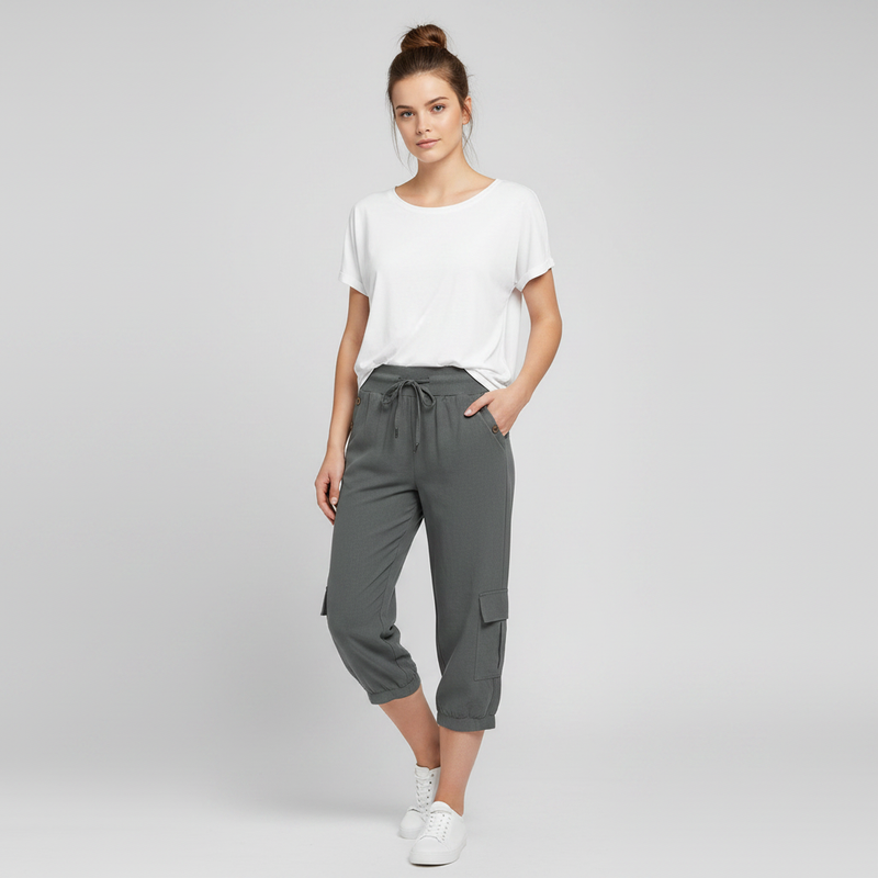Pantaloni Donna Jana | Casual con Polsini e Tasche