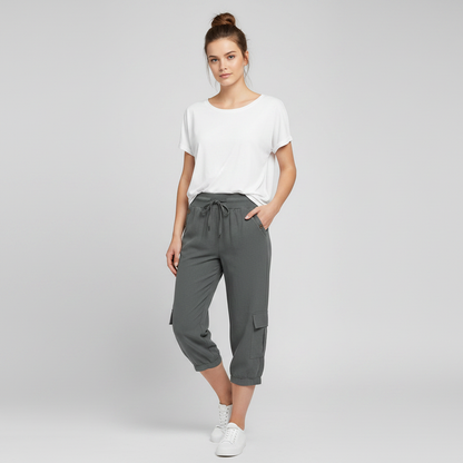 Pantaloni Donna Jana | Casual con Polsini e Tasche