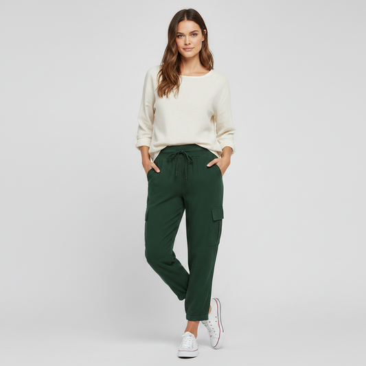 Pantaloni Donna Jana | Casual con Polsini e Tasche